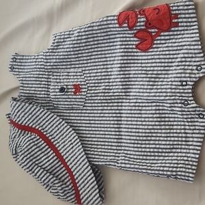Boys Crab Romper and Hat Set